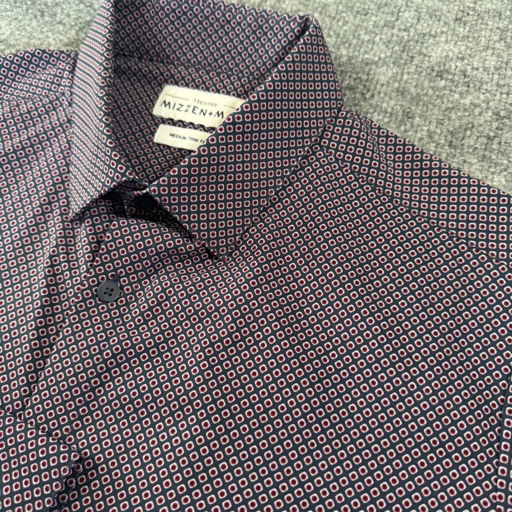 Mizzen+Main Leeward Shirt Men Med Button Up Trim Fit Performance Stretch  L/S